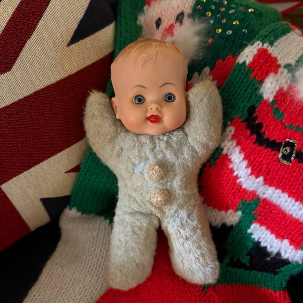 1950's Baby Boy Plush Body Rubber Head